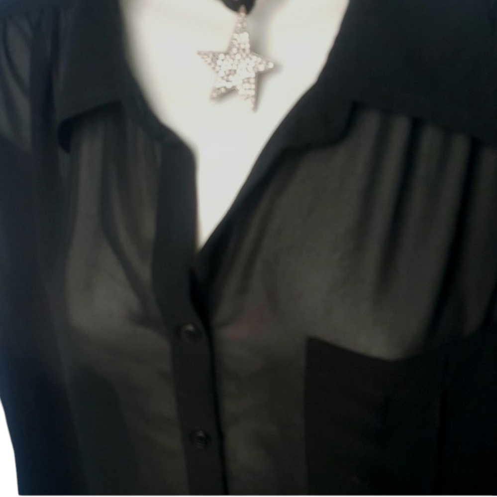 Elegant Black Sheer Guess Women's Top